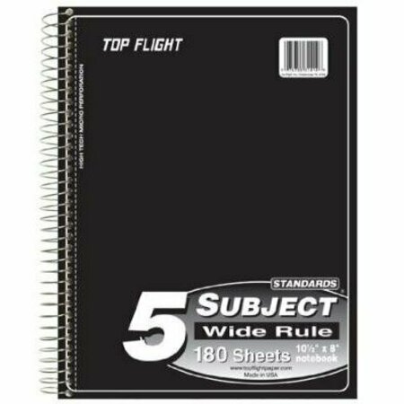 TOP FLIGHT Five Subject Wide Ruled Notebook 590721